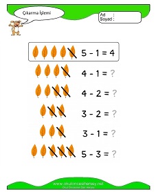 Çıkarma İşlemi Çalışma Sayfaları
